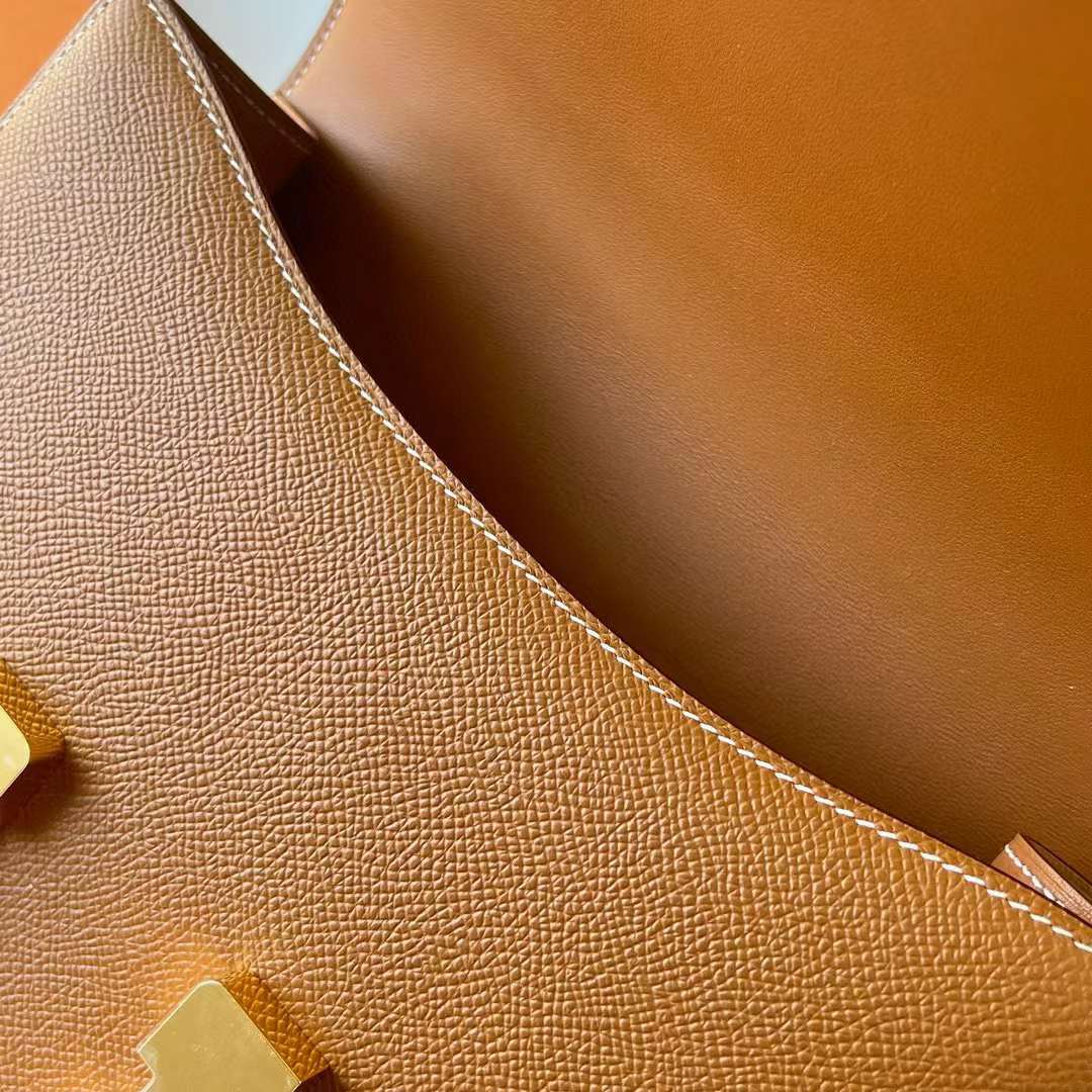 CONSTANCE 24CM EPSOM CK37 GOLDEN BROWN GOLD HARDWARE FULL HANDMADE GHW