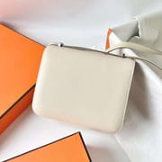 CONSTANCE EPSOM CK10 CREAMY WHITE SILVER HARDWARE PHW 18CM FULL HANDMADE
