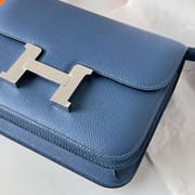 CONSTANCE EPSOM 7R DEEP BLUE SILVER HARDWARE PHW 18CM FULL HANDMADE
