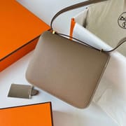 CONSTANCE EPSOM CK18 ETOUPE GREY GOLD HARDWARE GHW 19CM FULL HANDMADE