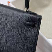 MINI KELLY EPSOM CK89 BLACK SILVER HARDWARE PHW 19CM FULL HANDMADE