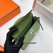 MINI KELLY EPSOM I3 AVOCADO GREEN SILVER HARDWARE PHW 19CM FULL HANDMADE
