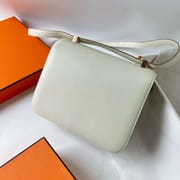 CONSTANCE CHEVER 0T MUSHROOM WHITE & 4B KHAKI ROSE GOLD HARDWARE RGHW 24CM FULL HANDMADE