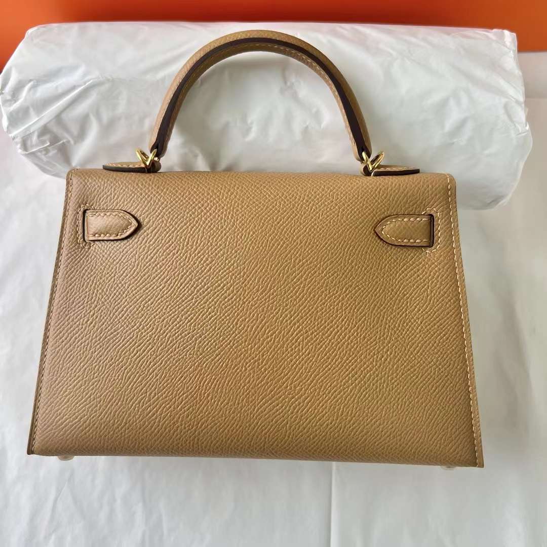 MINI KELLY EPSOM 0M TEA KHAKI GOLD HARDWARE 19CM FULL HANDMADE GHW