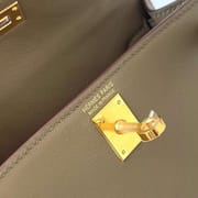 MINI KELLY SWIFT CK18 ETOUPE GREY GOLD HARDWARE GHW 19CM FULL HANDMADE