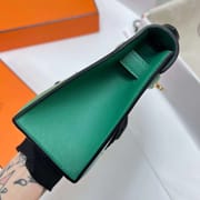 MINI KELLY POCHETTE SWIFT U4 VELVET GREEN GOLD HARDWARE GHW 22CM FULL HANDMADE