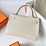 MINI KELLY EPSOM CK10 CREAMY WHITE SILVER HARDWARE PHW 19CM FULL HANDMADE