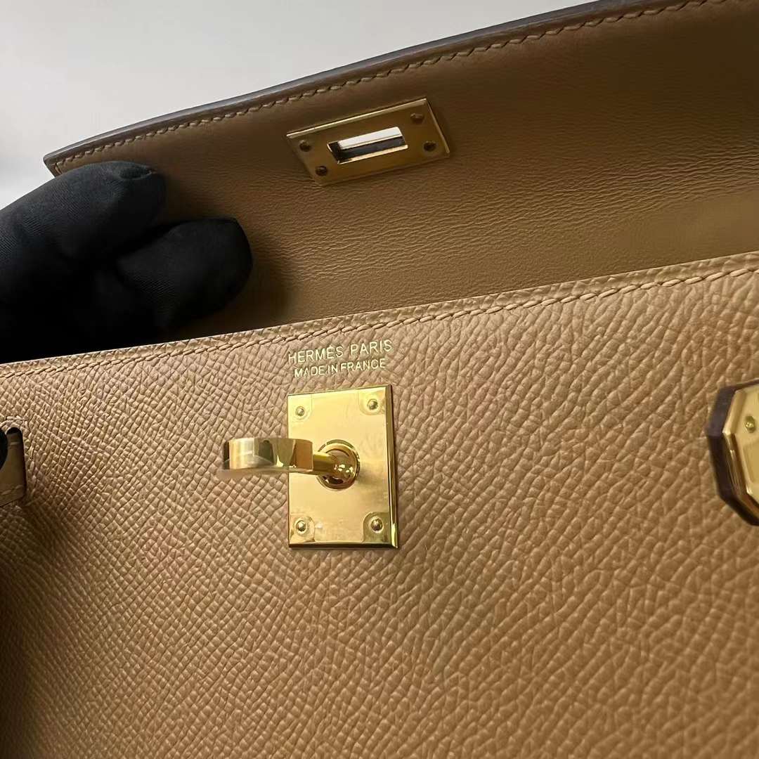 MINI KELLY EPSOM 0M TEA KHAKI GOLD HARDWARE 19CM FULL HANDMADE GHW