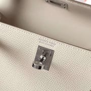 MINI KELLY EPSOM CK10 CREAMY WHITE SILVER HARDWARE PHW 19CM FULL HANDMADE