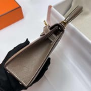 MINI KELLY EPSOM CK18 ETOUPE GREY GOLD HARDWARE GHW 19CM FULL HANDMADE