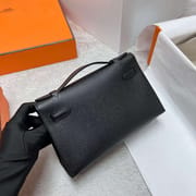 MINI KELLY POCHETTE EPSOM CK89 BLACK GOLD HARDWARE GHW 22CM FULL HANDMADE