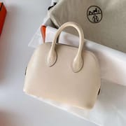 MINI BOLIDE CHEVRE I2 CREAMY WHITE SILVER HARDWARE PHW 19CM FULL HANDMADE