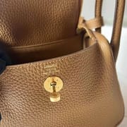 LINDY CLEMENCE 4B BISCUITS KHAKI GOLD HARDWARE 20CM FULL HANDMADE GHW