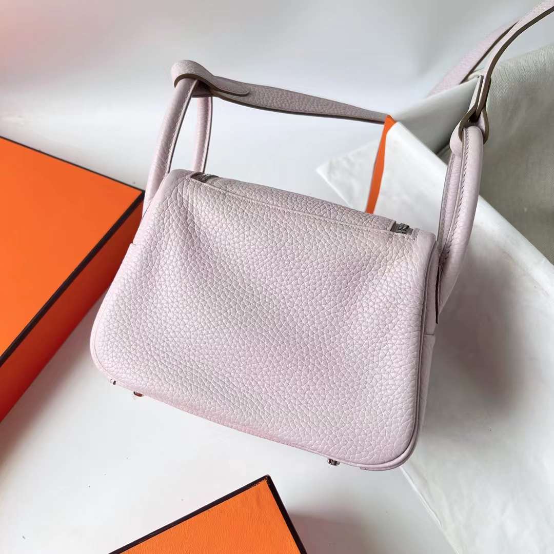 LINDY CLEMENCE 09 LIGHT PINK & I2 CREAMY WHITE SILVER HARDWARE PHW 20CM FULL HANDMADE