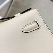 MINI KELLY POCHETTE SWIFT I2 CREAMY WHITE GOLD HARDWARE GHW 22CM FULL HANDMADE
