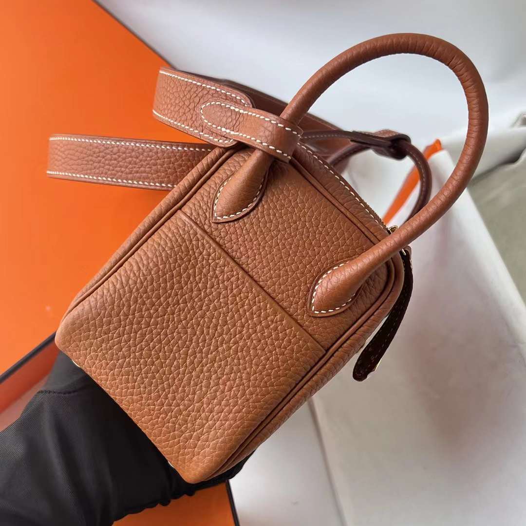 LINDY CLEMENCE CK37 GOLDEN BROWN GOLD HARDWARE GHW 20CM FULL HANDMADE