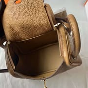 LINDY CLEMENCE 4B BISCUITS KHAKI GOLD HARDWARE 20CM FULL HANDMADE GHW