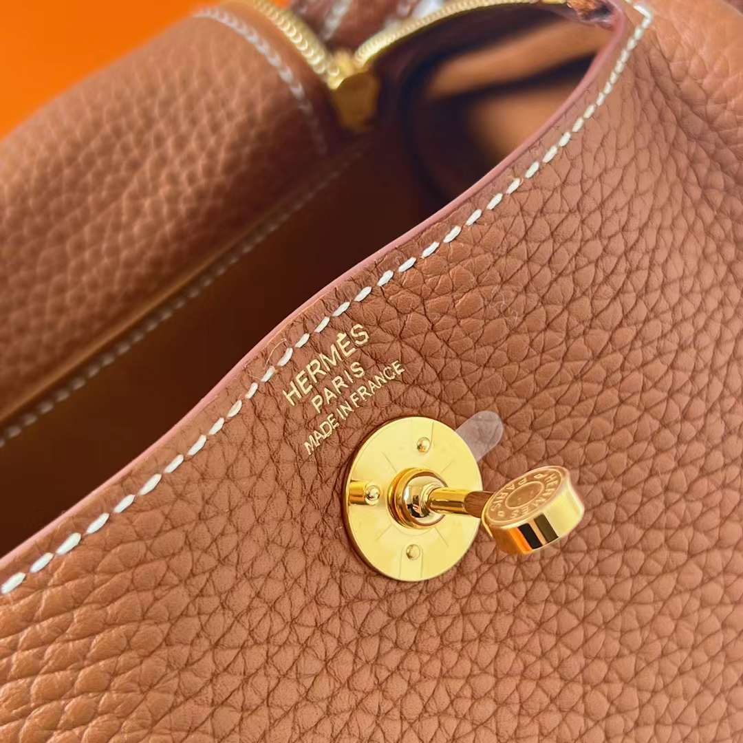 LINDY CLEMENCE CK37 GOLDEN BROWN GOLD HARDWARE GHW 20CM FULL HANDMADE