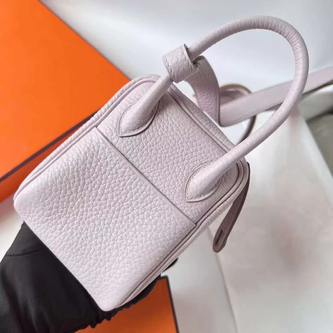 LINDY CLEMENCE 09 LIGHT PINK & I2 CREAMY WHITE SILVER HARDWARE PHW 20CM FULL HANDMADE