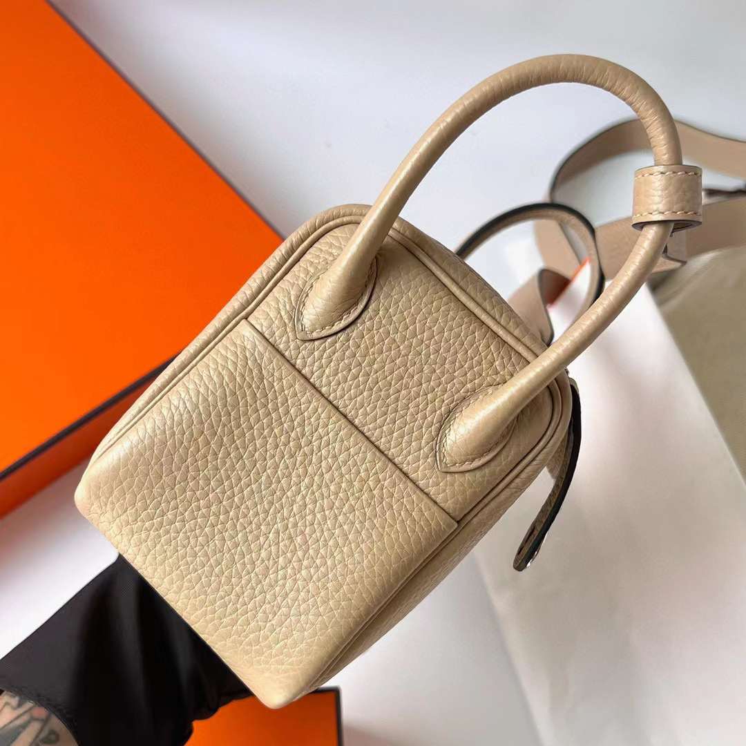 LINDY CLEMENCE S2 KHAKI SILVER HARDWARE PHW 20CM FULL HANDMADE