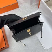 MINI KELLY POCHETTE EPSOM CK89 BLACK GOLD HARDWARE GHW 22CM FULL HANDMADE