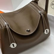 LINDY CLEMENCE CK18 ETOUPE GREY SILVER HARDWARE PHW 26CM FULL HANDMADE