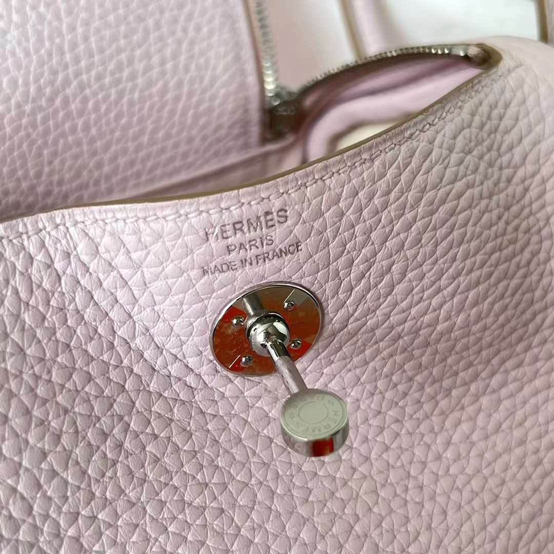 LINDY CLEMENCE 09 LIGHT PINK & I2 CREAMY WHITE SILVER HARDWARE PHW 20CM FULL HANDMADE