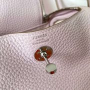 LINDY CLEMENCE 09 LIGHT PINK & I2 CREAMY WHITE SILVER HARDWARE PHW 20CM FULL HANDMADE