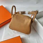 LINDY CLEMENCE 4B BISCUITS KHAKI GOLD HARDWARE 20CM FULL HANDMADE GHW
