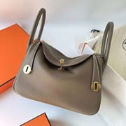 LINDY CLEMENCE CK18 ETOUPE GREY GOLD HARDWARE GHW 26CM FULL HANDMADE