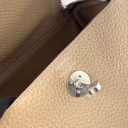 LINDY CLEMENCE S2 KHAKI SILVER HARDWARE PHW 20CM FULL HANDMADE