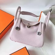 LINDY CLEMENCE 09 LIGHT PINK & I2 CREAMY WHITE SILVER HARDWARE PHW 20CM FULL HANDMADE