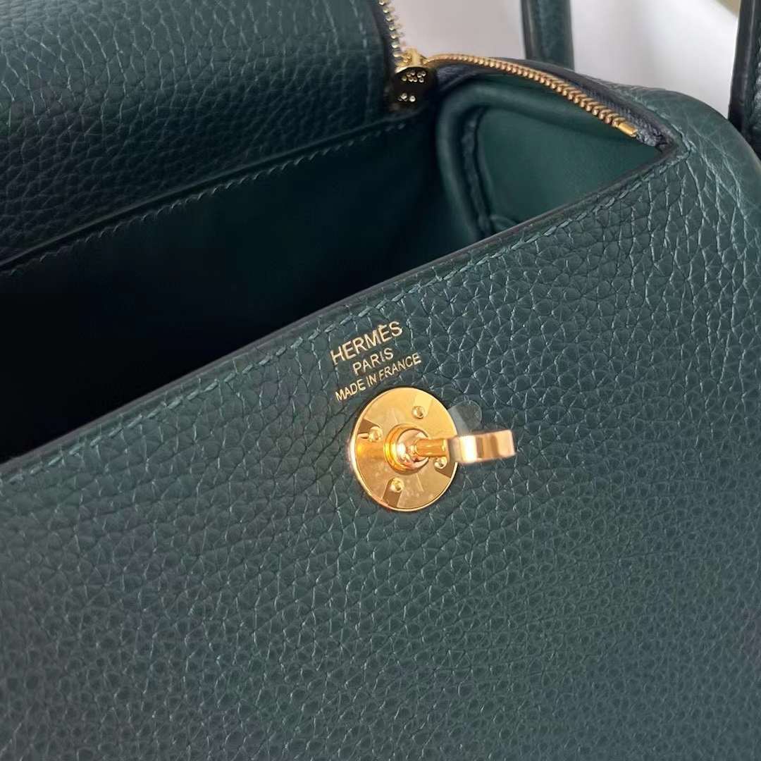 LINDY CLEMENCE 6O CYPRESS GREEN GOLD HARDWARE GHW 20CM FULL HANDMADE