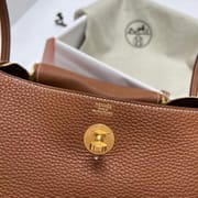 LINDY CLEMENCE CK37 GOLDEN BROWN GOLD HARDWARE GHW 26CM FULL HANDMADE