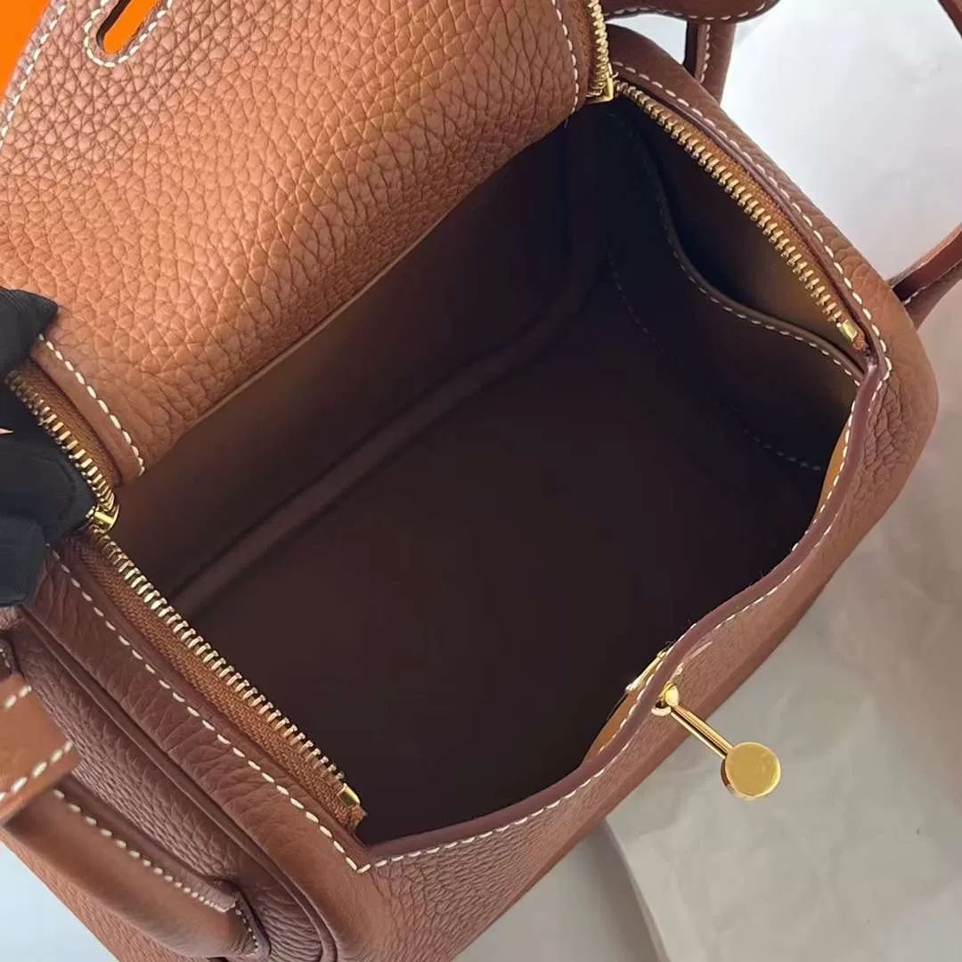 LINDY CLEMENCE CK37 GOLDEN BROWN GOLD HARDWARE GHW 20CM FULL HANDMADE