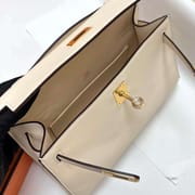 MINI KELLY POCHETTE SWIFT I2 CREAMY WHITE GOLD HARDWARE GHW 22CM FULL HANDMADE