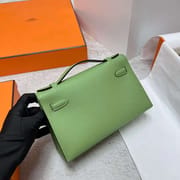 MINI KELLY POCHETTE EPSOM I3 AVOCADO GREEN GOLD HARDWARE GHW 22CM FULL HANDMADE