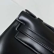 MINI KELLY POCHETTE BOX CK89 BLACK SILVER HARDWARE PHW 22CM FULL HANDMADE