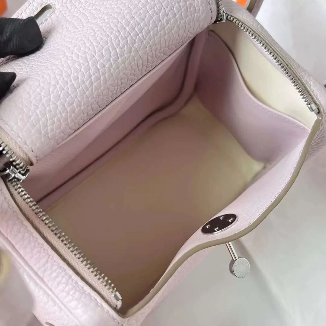 LINDY CLEMENCE 09 LIGHT PINK & I2 CREAMY WHITE SILVER HARDWARE PHW 20CM FULL HANDMADE