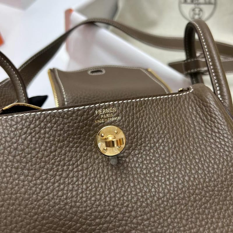 LINDY CLEMENCE CK18 ETOUPE GREY GOLD HARDWARE GHW 20CM FULL HANDMADE