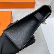 MINI KELLY POCHETTE EPSOM CK89 BLACK GOLD HARDWARE GHW 22CM FULL HANDMADE