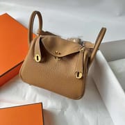 LINDY CLEMENCE 4B BISCUITS KHAKI GOLD HARDWARE 20CM FULL HANDMADE GHW