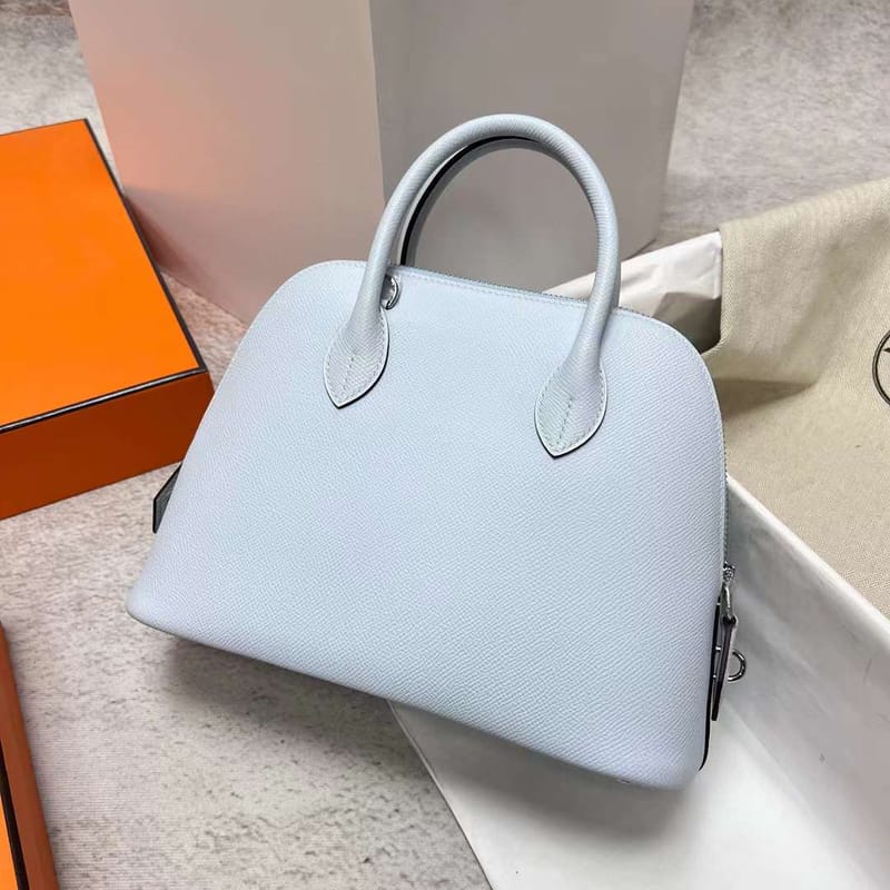 Bolide 25cm Epsom T0 Light Blue & I2 Creamy White Silver Hardware Phw Full Handmade