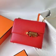 VERROU CHEVRE S3 BRIGHT RED GOLD HARDWARE GHW 17CM FULL HANDMADE