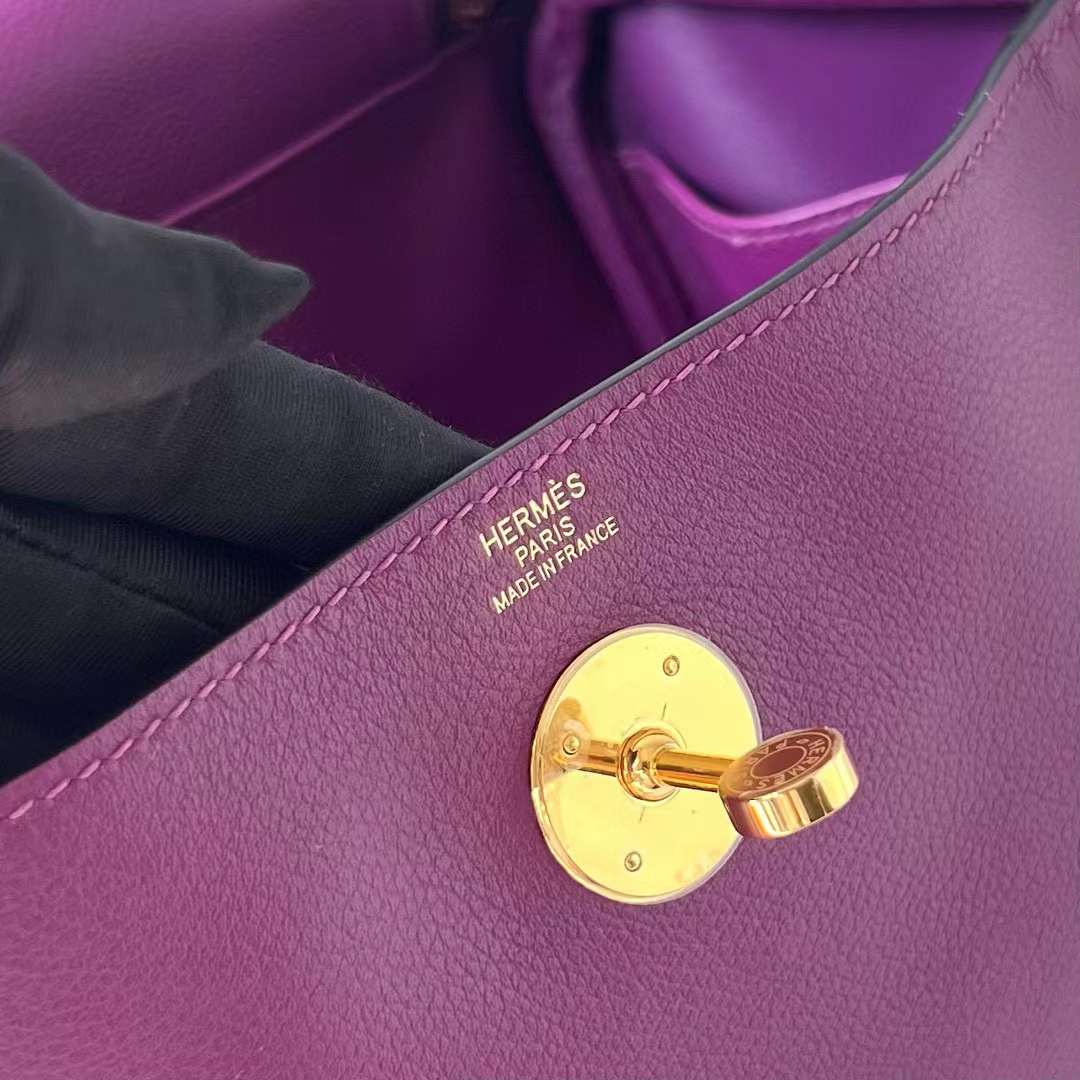 LINDY SWIFT P9 ACTINIAE PURPLE GOLD HARDWARE GHW 26CM FULL HANDMADE