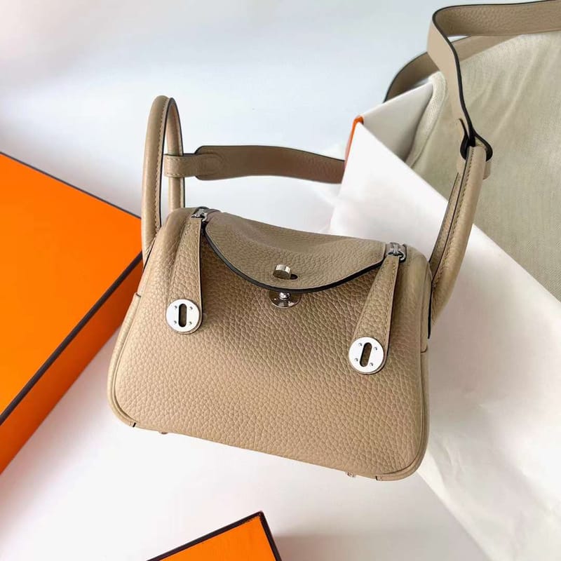 LINDY CLEMENCE S2 KHAKI SILVER HARDWARE PHW 20CM FULL HANDMADE