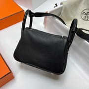 MINI LINDY CLEMENCE CK89 BLACK SILVER HARDWARE PHW 20CM FULL HANDMADE