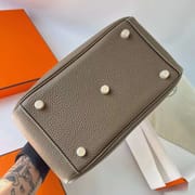 LINDY CLEMENCE CK18 ETOUPE GREY GOLD HARDWARE GHW 26CM FULL HANDMADE