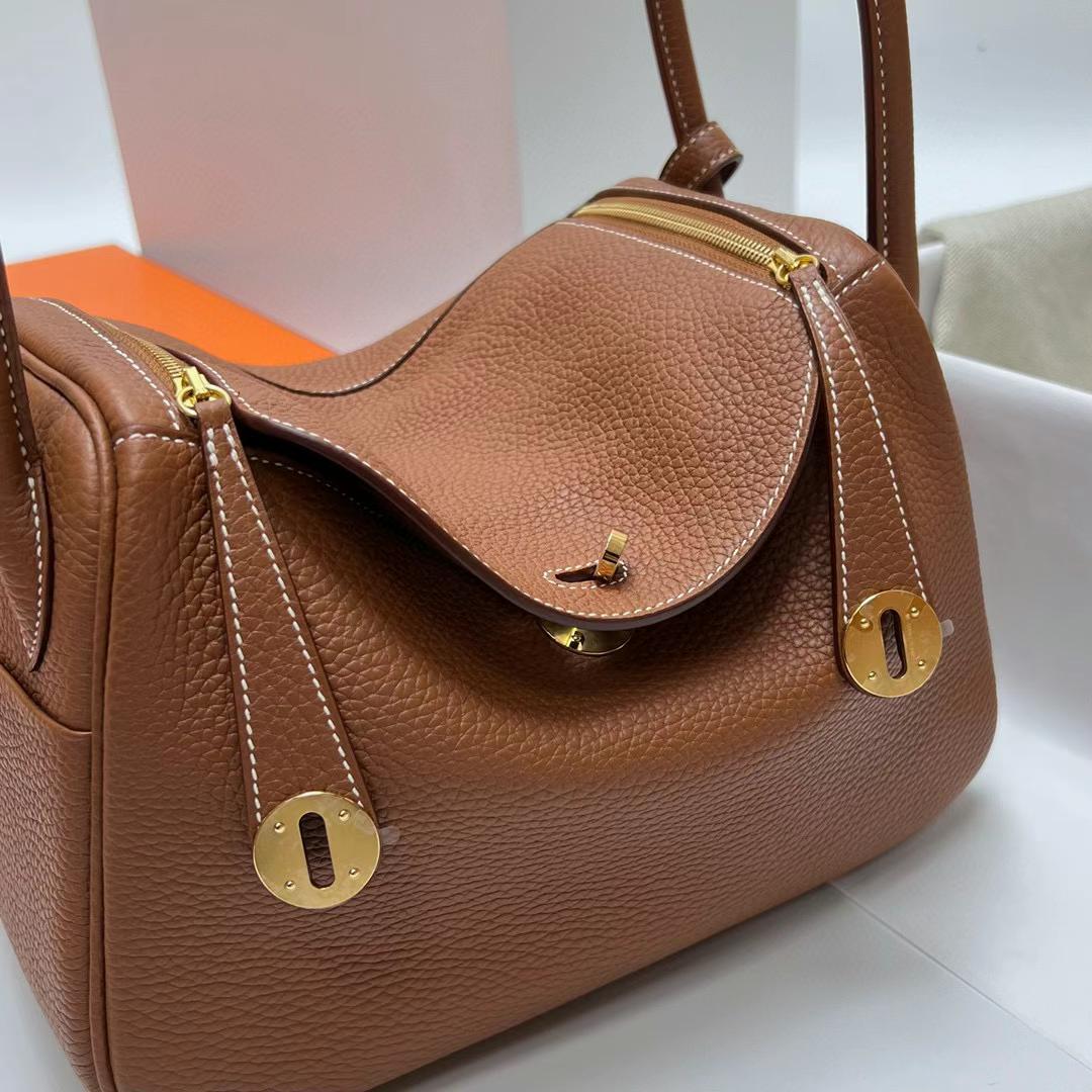 LINDY CLEMENCE CK37 GOLDEN BROWN GOLD HARDWARE GHW 26CM FULL HANDMADE