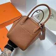 LINDY CLEMENCE CK37 GOLDEN BROWN GOLD HARDWARE GHW 26CM FULL HANDMADE